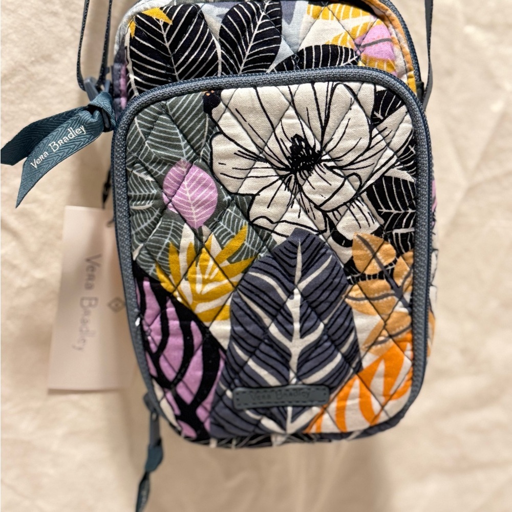 Vera Bradley Black and Orange Floral Crossbody Bag